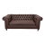 Highland House 3-Seat Brown Leather Chesterfield Sofa For Sale