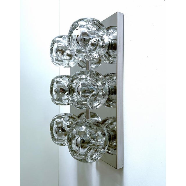 Mid-Century Modern Large Space Age Glass Sconces from Peill & Putzler, 1970s, Set of 2 For Sale - Image 3 of 18
