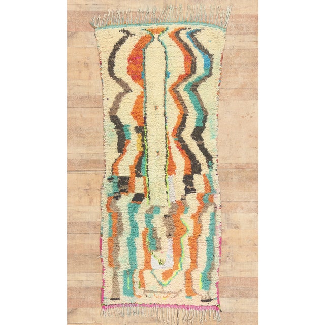 Vintage Azilal Boucherouite Moroccan Rug, 03'04 X 07'10 For Sale - Image 10 of 10