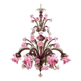 Eight-Light Murano Chandelier by AZ Home For Sale