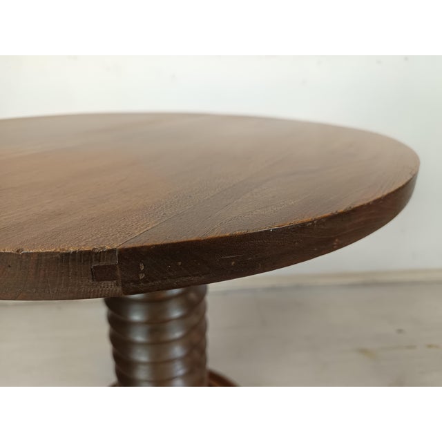 Tan Brutalist Guéridon Table by Charles Dudouyt, 1940s For Sale - Image 8 of 18
