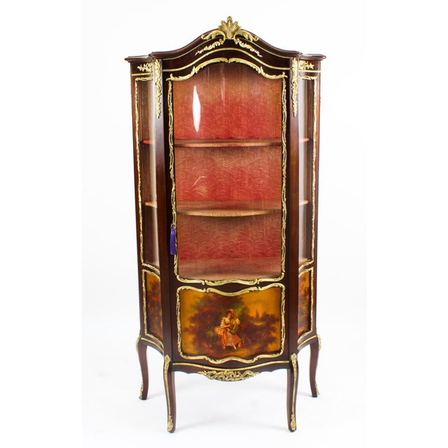 This is a stunning antique French louis XV Revival Vernis Martin display cabinet, circa 1880 in date. The cabinet feature...