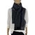 HERMES Vintage 100% Soft Woolmark Wool Scarf. Black and grey H-monogram knit, reversible, with HERMES lettering at both...