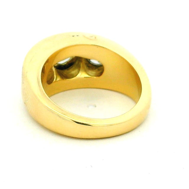 Vintage 1970s 18k Gold Diamond Gypsy Ring, 1.75 Carats Total, Size 5.75 For Sale - Image 10 of 16