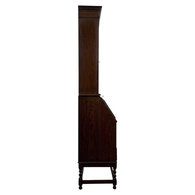 20th Century Jacobean Oak Bureau Bookcase For Sale - Image 9 of 15