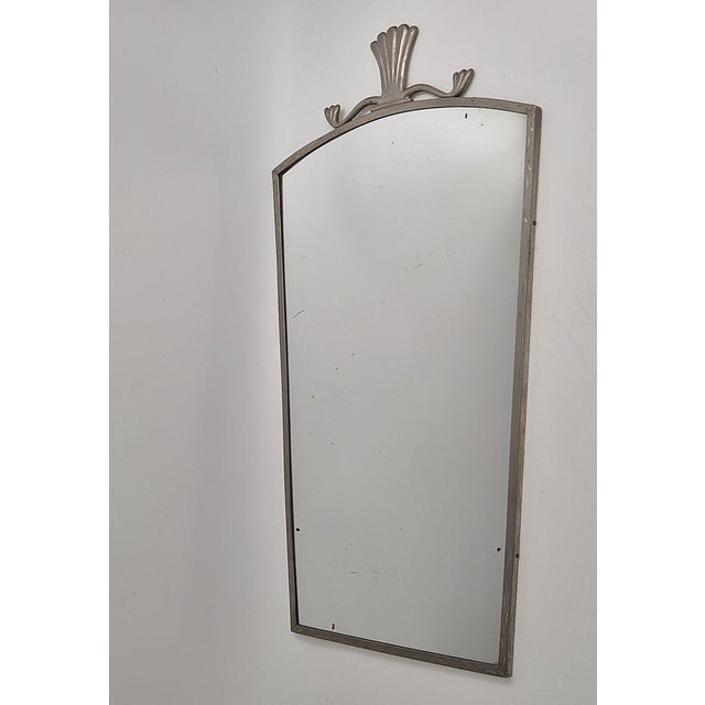 Swedish Pewter Mirror with Original Glass, 1920s For Sale - Image 6 of 8