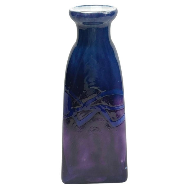 Vintage Art Glass Vase by Colin Terris, 1990 For Sale - Image 11 of 11
