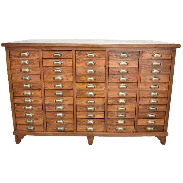 Extraordinary chest of drawers from an old hardware store with 55 deep drawers Restored following traditional techniques...