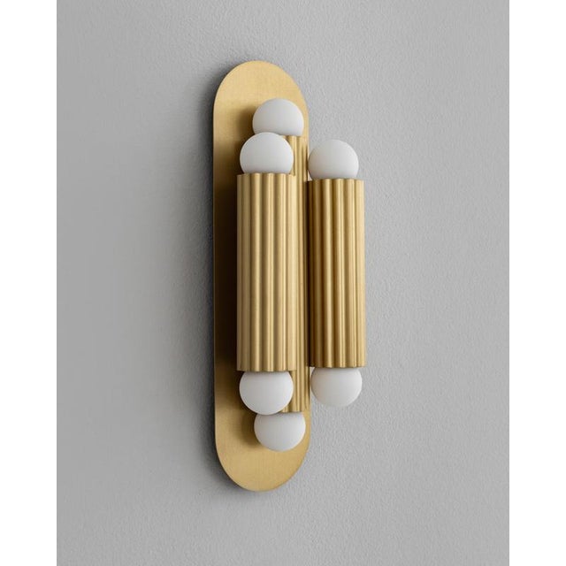 Gold Vesta Triple Wall Sconce by Schwung For Sale - Image 8 of 18