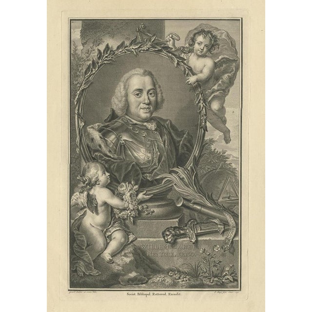 Antique portrait titled 'Willem Karel Hendrik Friso'. Portrait of William Charles Henry Friso of Orange. This piece is...