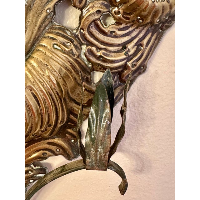 19th Century Italian Pair of Antique Brass Altar Palmettes For Sale - Image 12 of 15