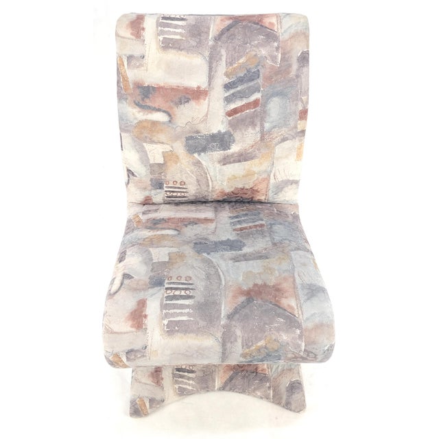 Set of 6 S Shape Curved Abstract Upholstery Baughman Style Dining Chairs MINT For Sale - Image 11 of 11