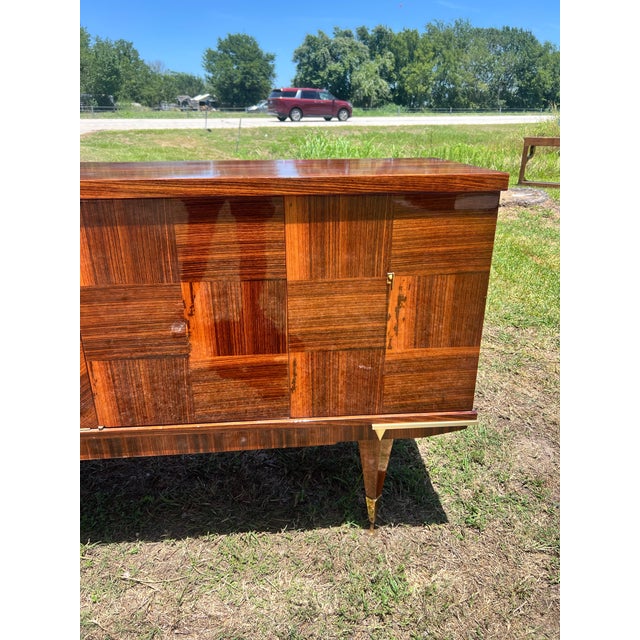 Burnt Umber French Art Deco Modern 1940's Macassar Sideboard or Buffet For Sale - Image 8 of 12