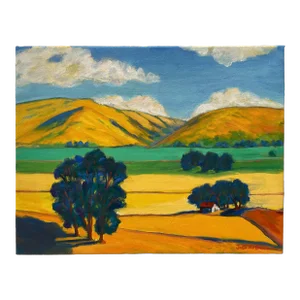 “Hills and Valleys" Landscape Impressionist Oil Painting by Joao De Brito -