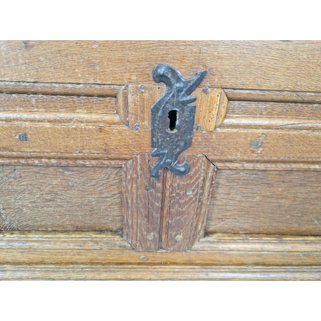 Antique French Brutalist Chest in Oak, 1800 For Sale - Image 16 of 17