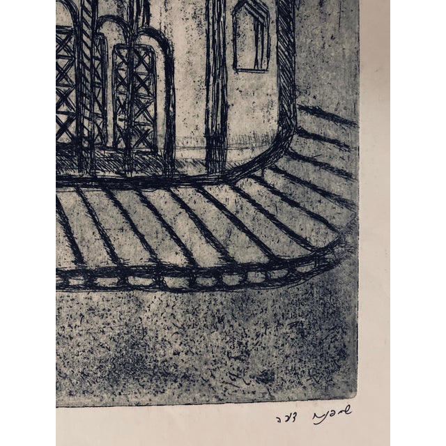 Dora Szampanier, Etching of destroyed synagogue - Kovel, Ukraine For Sale - Image 4 of 6