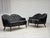 1960s, Scandinavian sofa in black furniture leather. Beech wood legs, springs in the seat. Original good condition: no...