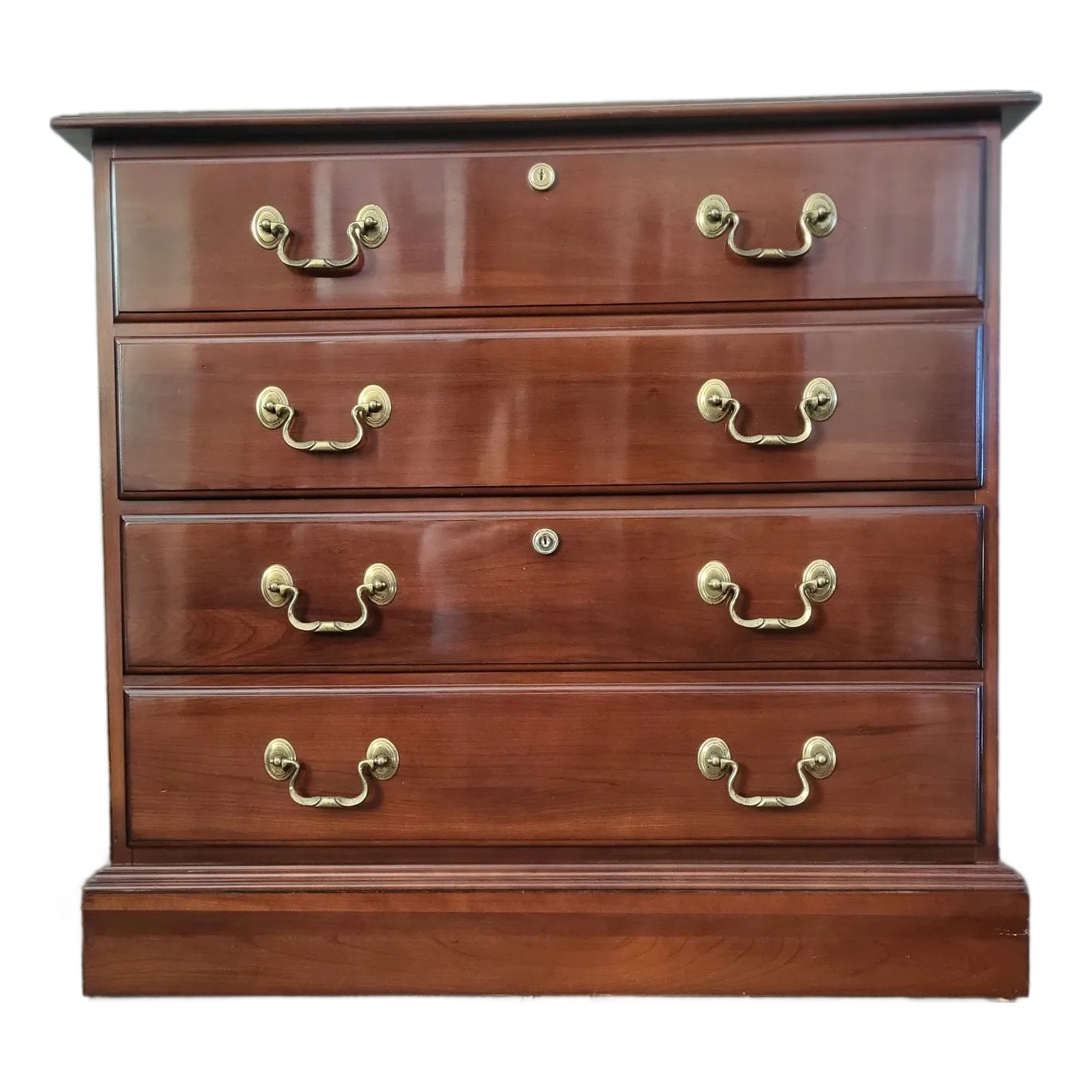 Ethan Allen Two Locking Drawers Lateral File Cabinet Cherry Finish ...