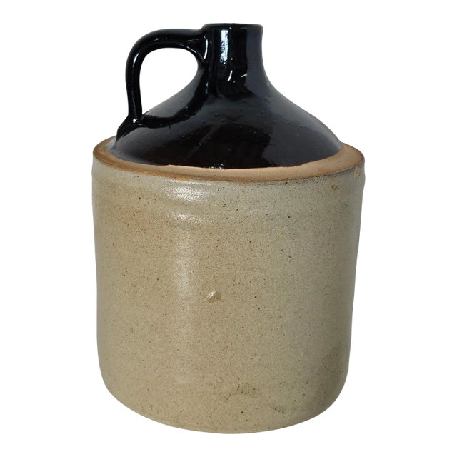 Old Albany Primitive Stoneware Jug Crock Jar 10.5" Tall For Sale