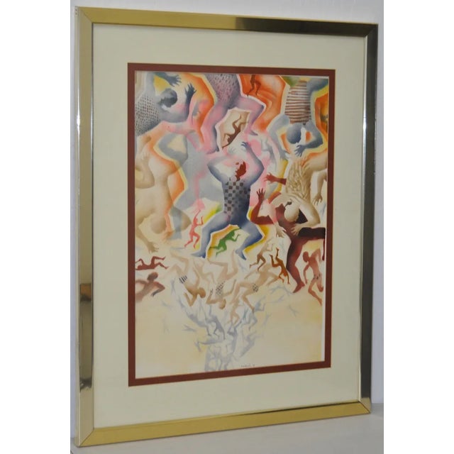 Vintage 1970s Airbrush Painting by McBride. Marvelous vintage painting signed and dated at the bottom. With touches of...