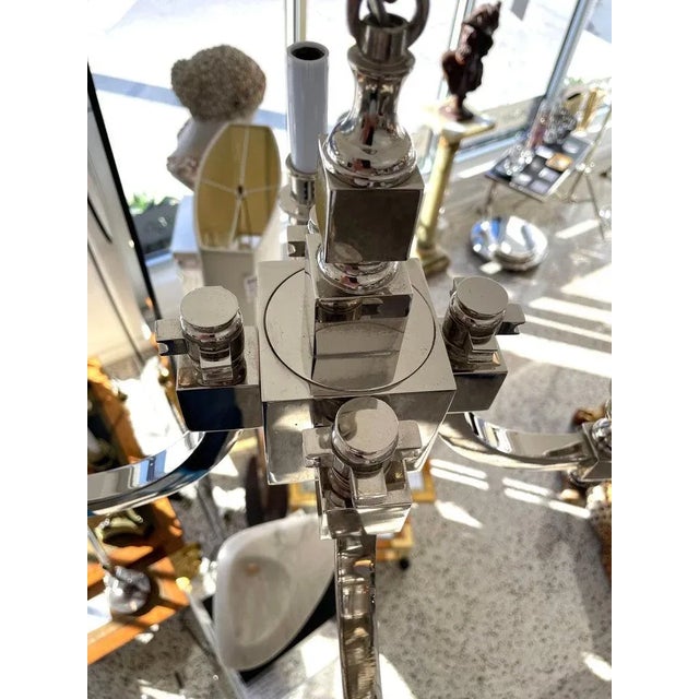 4-Light Chandelier Nickel Plated Georgian Style For Sale In Miami - Image 6 of 13
