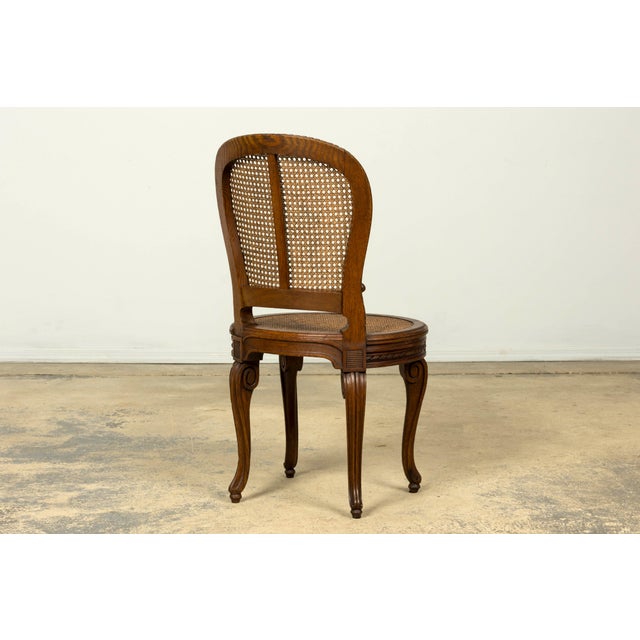Set of Six Mid-19th Century French Napoleon III Carved Oak and Cane Dining Chairs For Sale - Image 14 of 18