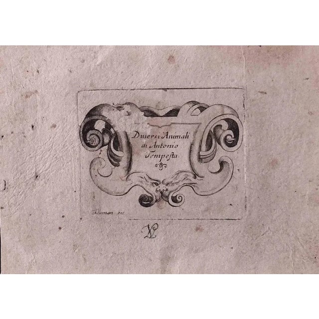 Diversi Animali is an original Etching realized by Antonio Tempesta in the 17th Century. Good Conditions. The artwork is...