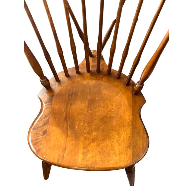 Brown Set of Four Vintage Windsor Dining Chairs in Nutmeg Finish — Two Ethan Allen & Two Companion Chairs For Sale - Image 8 of 18