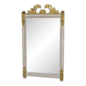 Mid-Century French Neoclassical Style Carved Giltwood and Painted Mirror