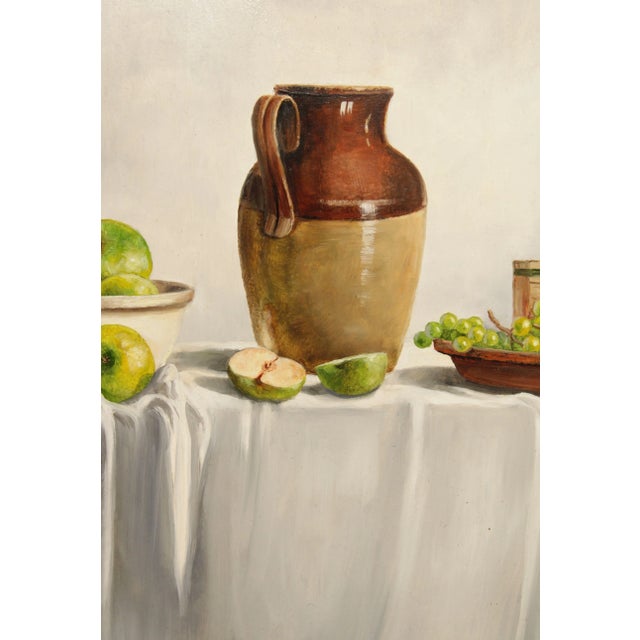 Bronze Vintage 20th C. Fruit Still Life Oil Painting, Signed For Sale - Image 8 of 13