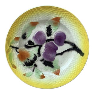 Saint Amand French Majolica Plums Plate For Sale