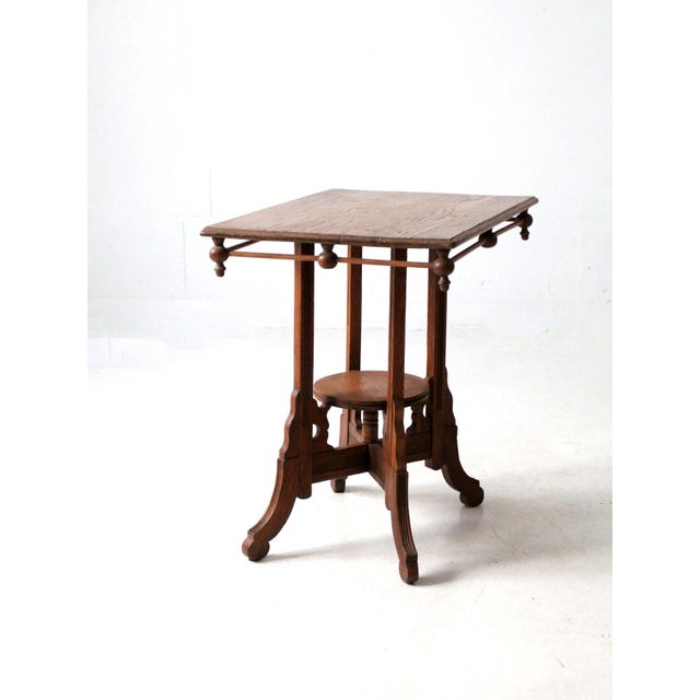 Brown Antique Victorian Eastlake Side Table For Sale - Image 8 of 12