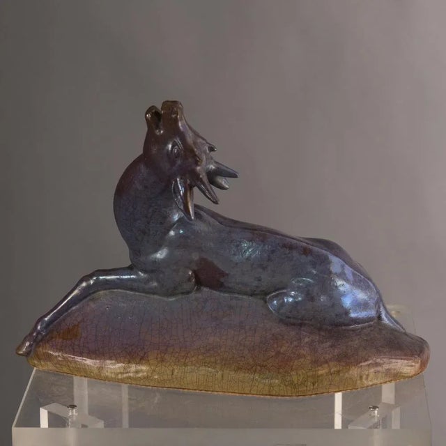 Animalier Sculpture in Faenza Ceramics by Riccardo Gatti For Sale - Image 3 of 10