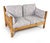 Matching pair of pine frame sofas with patterned vintage fabric cushions. The sofas are from Sweden, circa 1970s/80's....