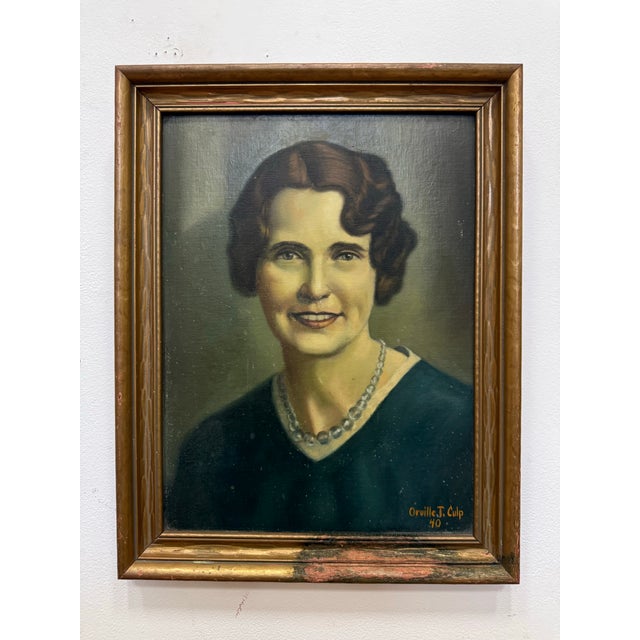 Paper 1940's Portrait of a Woman For Sale - Image 7 of 8