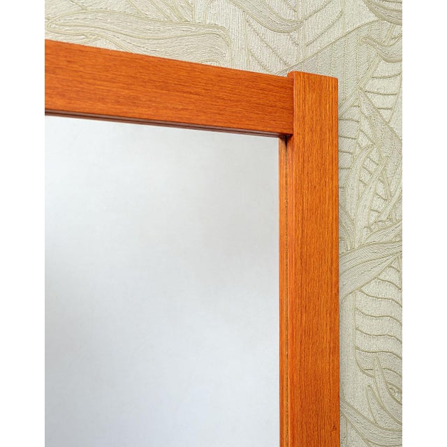 Large Vintage Mirror in Teak Frame, Denmark, 1980s For Sale - Image 3 of 5