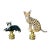 1960s Pair of Cat Figurines Lamp Finials For Sale