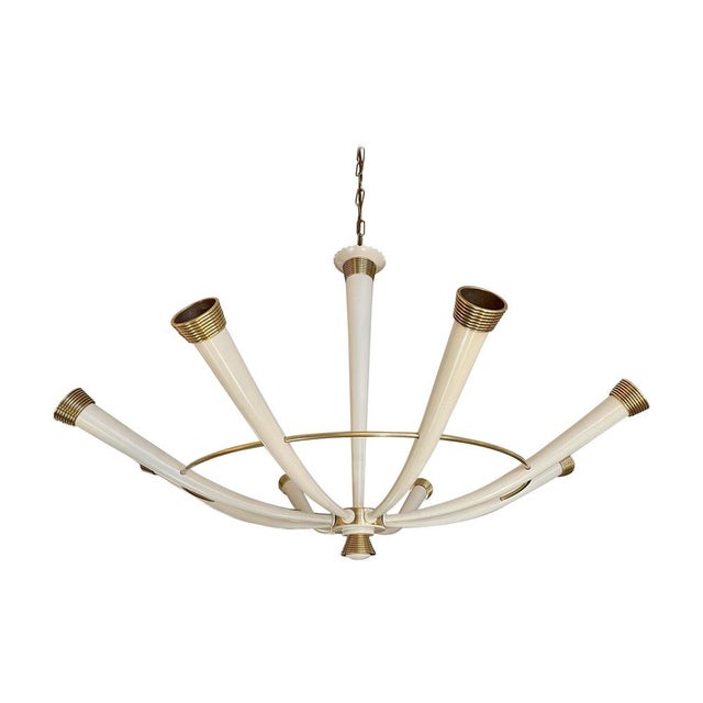 Italian Brass Chandelier, 1950s For Sale - Image 15 of 15