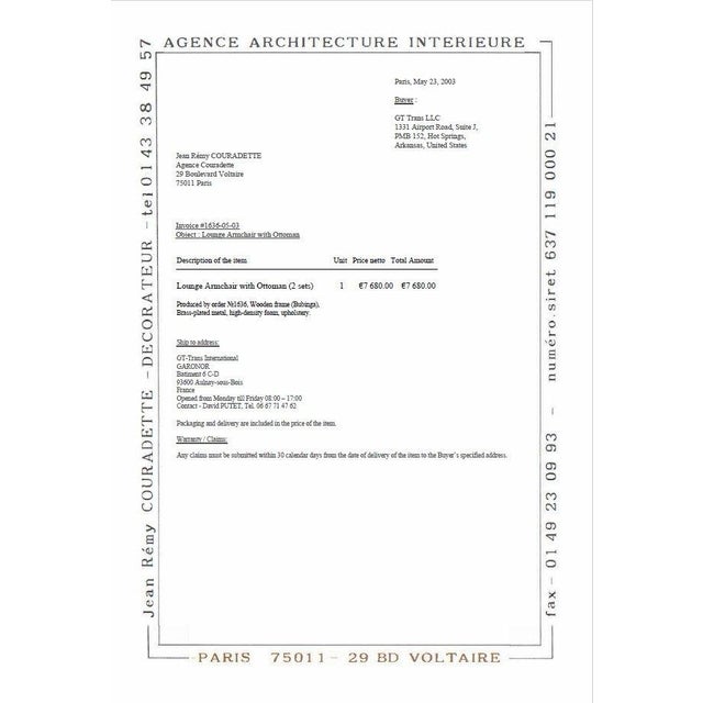 Gold Set of Sculptural Lounge Chair and Ottomans by Jean-Rémy Couradette, France, 2003 For Sale - Image 8 of 9