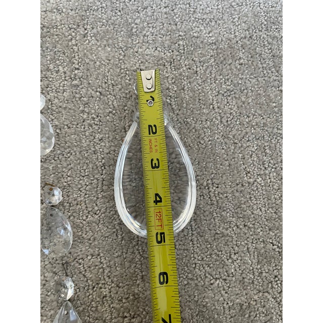 42 Piece Vintage Clear Crystal Chandelier Prisms Faceted Teardrop Icicle Spears For Sale - Image 10 of 11