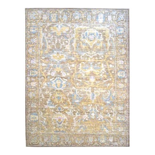 Persian Sultanabad Masters Collection 12x15 Taupe, Blue & Ivory Handmade Area Rug #1141349 For Sale