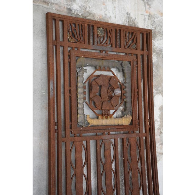 Metal and Bronze Ironwork Entrance Door by Charles Piguet Lyon, 1919 For Sale - Image 16 of 18