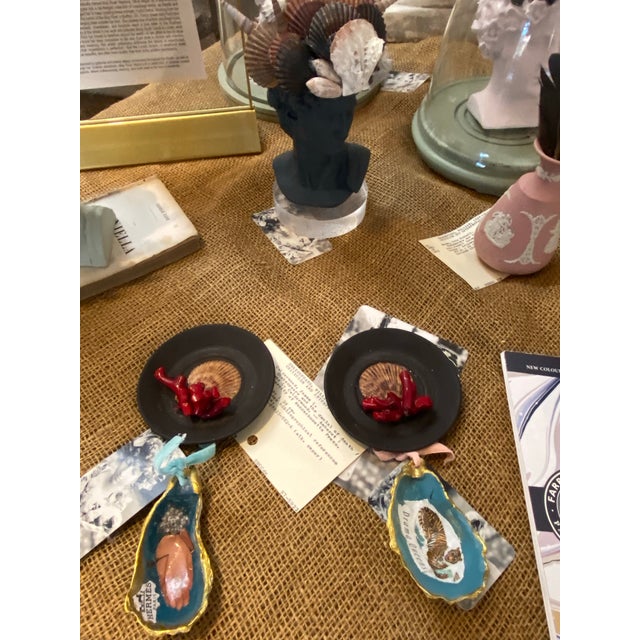 Wedgwood Vintage Wedgwood Basalt Plates Encrusted in Shells - Pair For Sale - Image 4 of 9