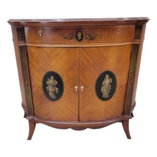 Antique French Neoclassical Style Demilune Cabinet For Sale