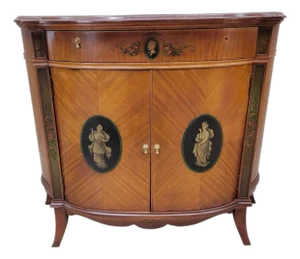 Antique French Neoclassical Style Demilune Cabinet