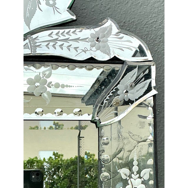 Vintage Etched Venetian Mirror For Sale - Image 10 of 12