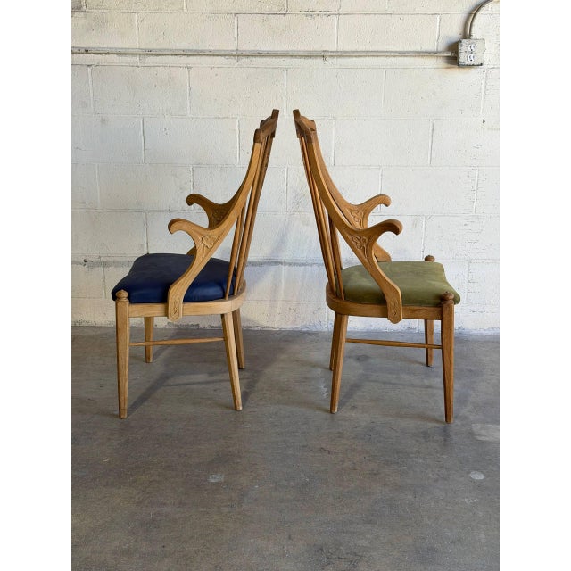 Oak Wood Armchairs Sculptural Accent Chairs Denmark Set of 2 1960s For Sale - Image 4 of 11
