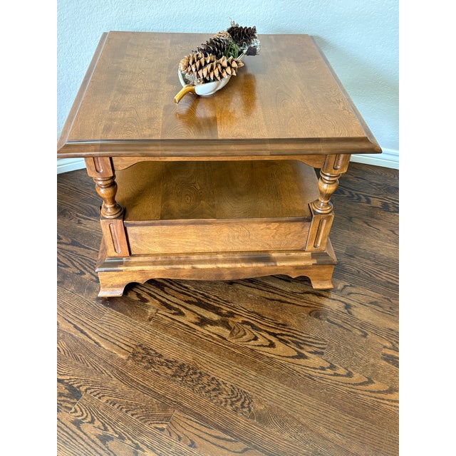 Vintage Cal Shops Solid Maple Coffee Table With Drawer & Lower Shelf For Sale - Image 4 of 12