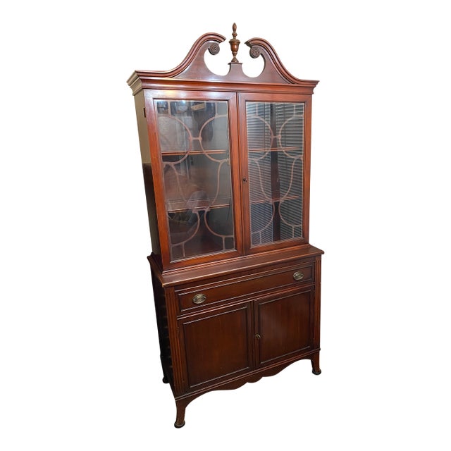 Vintage Brown Wood Versatile China Cabinet Display Cabinet Bookcase For Sale