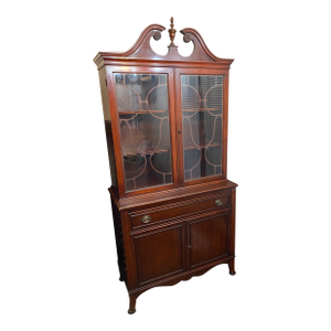 Vintage Brown Wood Versatile China Cabinet Display Cabinet Bookcase